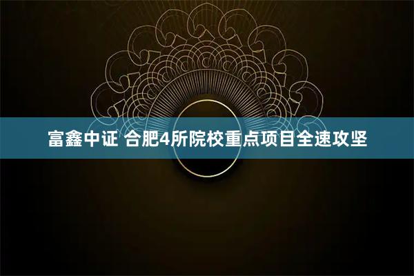 富鑫中证 合肥4所院校重点项目全速攻坚